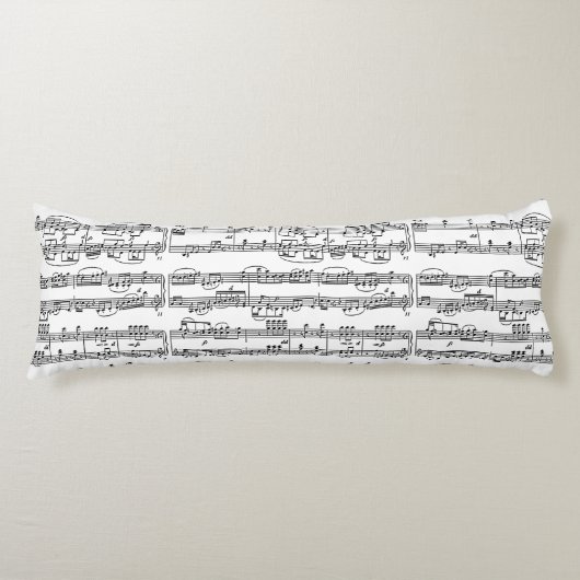 Coussins Longs motif de notes de musique (Devant)