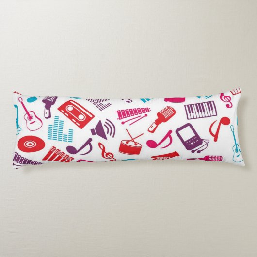 Coussins Longs Motif de notes musicales (Dos)