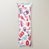 Coussins Longs Motif de notes musicales (Dos (Vertical))