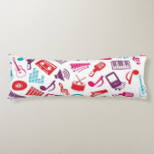 Coussins Longs Motif de notes musicales (Devant)