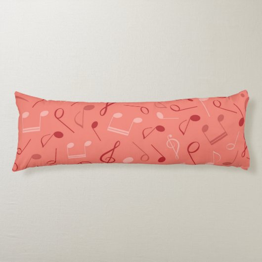 Coussins Longs Motif de notes musicales (Devant)