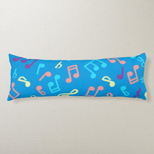 Coussins Longs Motif de notes musicales (Devant)
