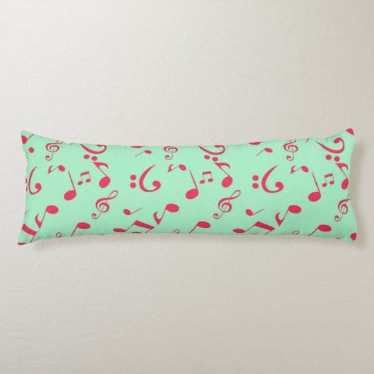 Coussins Longs Motif de notes musicales (Devant)