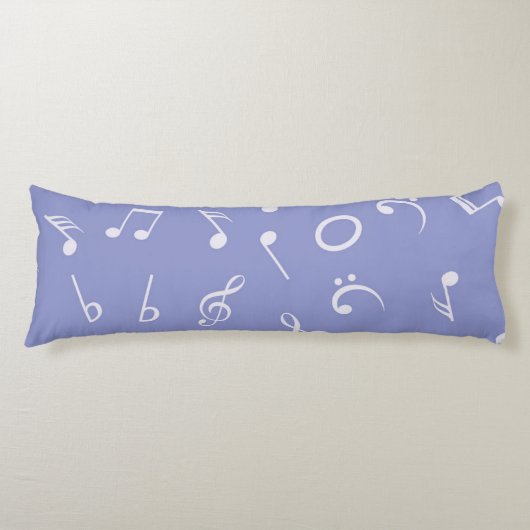 Coussins Longs Motif de notes musicales (Devant)