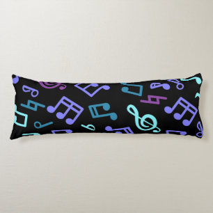 Coussins Longs Motif de notes musicales