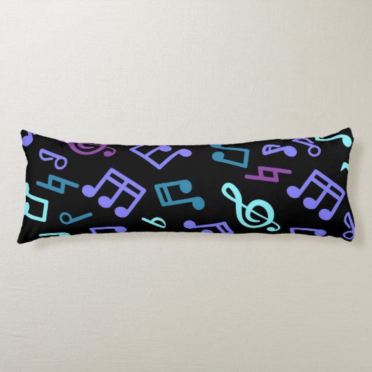 Coussins Longs Motif de notes musicales (Devant)