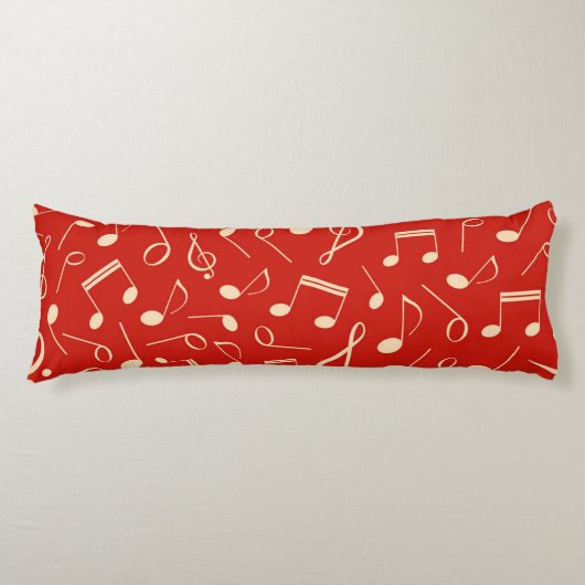 Coussins Longs Motif de notes musicales (Devant)