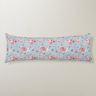 Coussins Longs Motif de papier peint d'élégance des roses roses