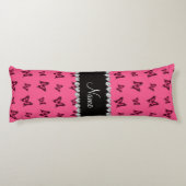 Coussins Longs Motif de papillon rose nommé personnalisé (Dos)