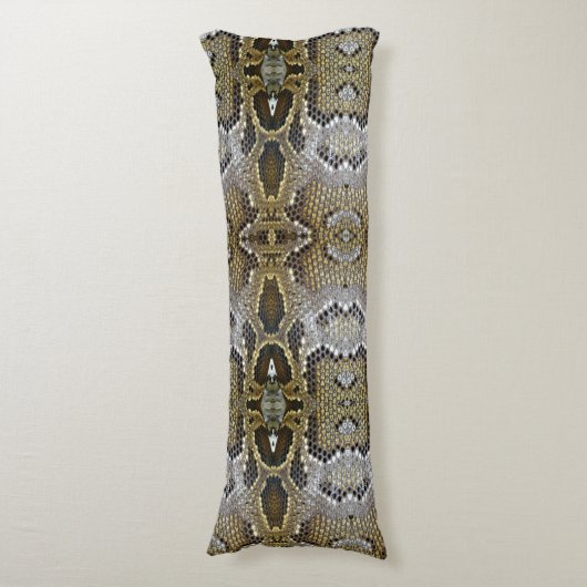 Coussins Longs Motif de peau de serpent d'or (Devant (Vertical))