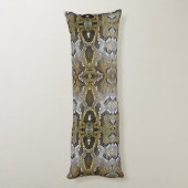 Coussins Longs Motif de peau de serpent d'or (Dos (Vertical))