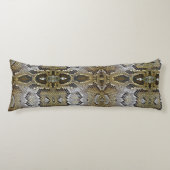 Coussins Longs Motif de peau de serpent d'or (Devant)