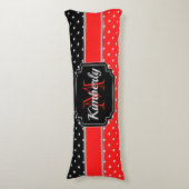 Coussins Longs Motif de points noirs et rouges (Devant (Vertical))