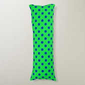 Coussins Longs Motif de pois bleus sur fond vert (Devant (Vertical))