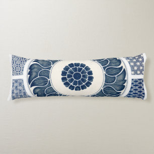 Coussins Longs Motif de porcelaine antique chinoise bleu et blanc