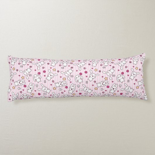 Coussins Longs motif de rayures de kawaii (Dos)