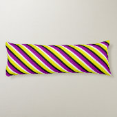 Coussins Longs Motif de rayures violet jaune (Dos)