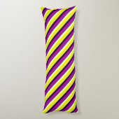 Coussins Longs Motif de rayures violet jaune (Dos (Vertical))
