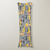 Coussins Longs Motif de remorqueur de camion de chantier (Devant (Vertical))