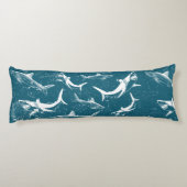 Coussins Longs Motif de requins bleus en détresse (Dos)