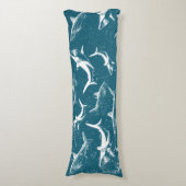 Coussins Longs Motif de requins bleus en détresse (Devant (Vertical))