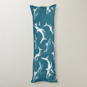 Coussins Longs Motif de requins bleus en détresse (Dos (Vertical))