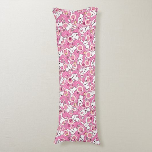 Coussins Longs motif de rose de kawaii (Devant (Vertical))