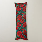 Coussins Longs Motif de roses rouges (Dos (Vertical))