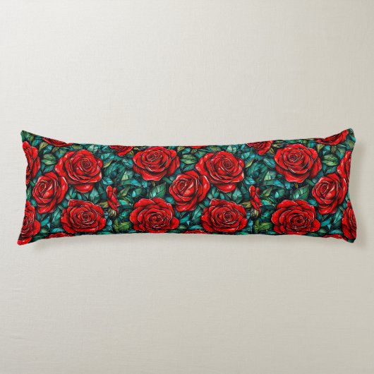 Coussins Longs Motif de roses rouges (Devant)