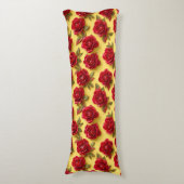 Coussins Longs motif de roses rouges 3d (Devant (Vertical))