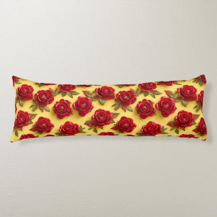 Coussins Longs motif de roses rouges 3d