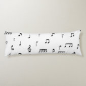 Coussins Longs Motif de symboles Black & White Music Notes (Dos)