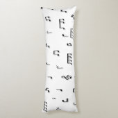Coussins Longs Motif de symboles Black & White Music Notes (Dos (Vertical))