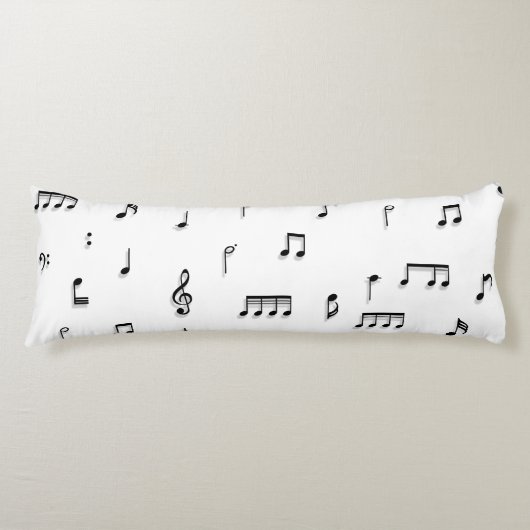 Coussins Longs Motif de symboles Black & White Music Notes (Devant)