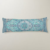 Coussins Longs Motif de tapis bleu vintage (Dos)