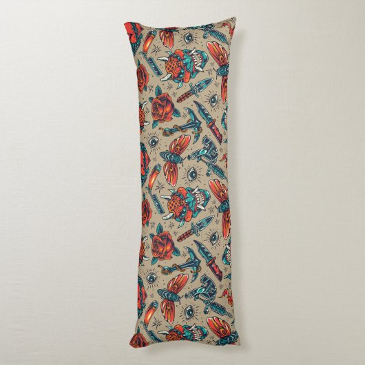 Coussins Longs Motif de tatouage rétro (Dos (Vertical))