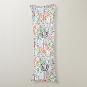 Coussins Longs Motif de timbre de voyage (Devant (Vertical))