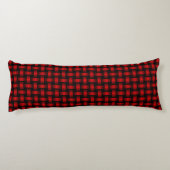 Coussins Longs Motif de tissage noir rouge (Dos)