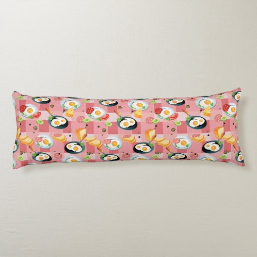 Coussins Longs Motif de tomate et d'oeufs au plat (Dos)