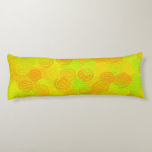 Coussins Longs Motif de tourbillons jaune vert orange (Dos)