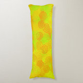 Coussins Longs Motif de tourbillons jaune vert orange (Devant (Vertical))
