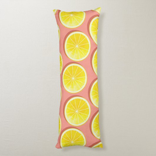 Coussins Longs Motif de tranches de citron d'été (Dos (Vertical))