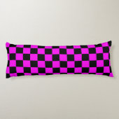 Coussins Longs Motif de vérification À damiers violet noir (Dos)