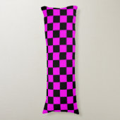 Coussins Longs Motif de vérification À damiers violet noir (Devant (Vertical))