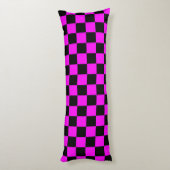 Coussins Longs Motif de vérification À damiers violet noir (Dos (Vertical))
