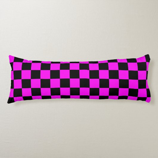 Coussins Longs Motif de vérification À damiers violet noir (Devant)