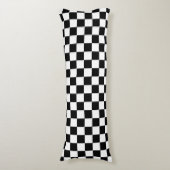 Coussins Longs Motif de vérification noir et blanc (Devant (Vertical))