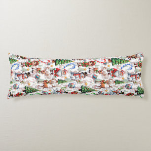 Coussins Longs Motif décoratif de Noël sur fond blanc