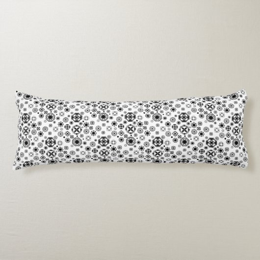 Coussins Longs Motif décoratif noir blanc arabesque (Devant)
