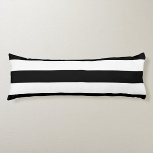 Coussins Longs Motif décoratif rayé noir et blanc rayures